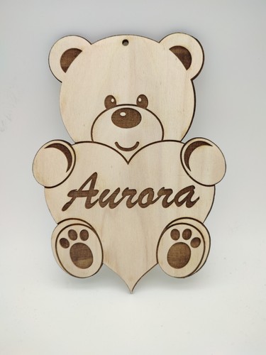 Orso con cuore legno - cuore,