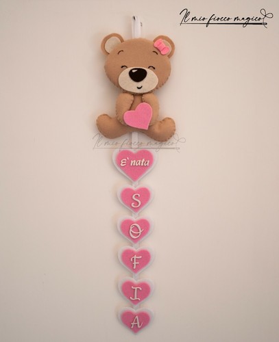Fiocco nascita bimba rosa - fiocco,
