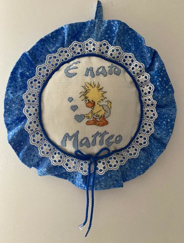 Fiocco nascita bimbo - , ricamato